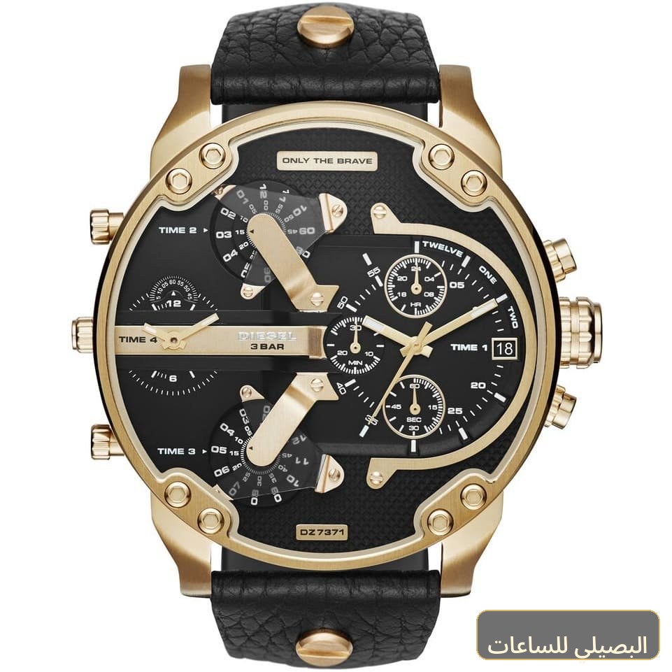 ساعة ديزل للرجال مستر دادي 2.0 DZ7371 بسير جلد أسود