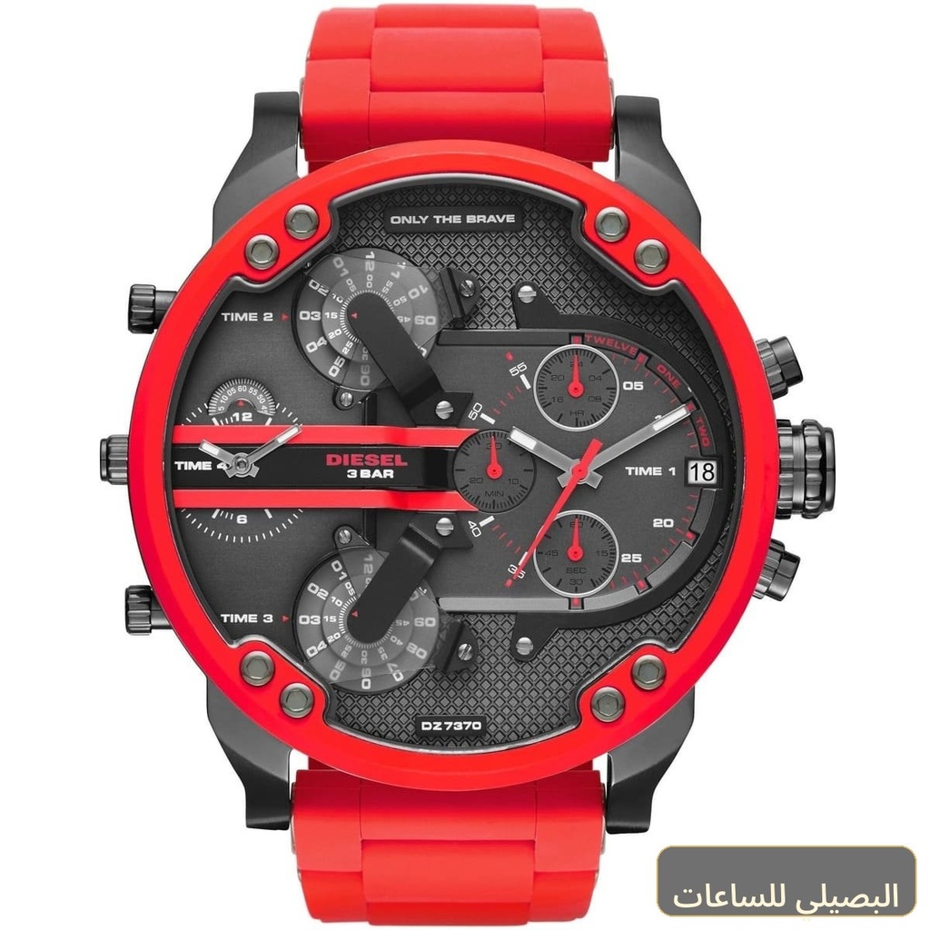 [0df9259fbb7b] ساعة ديزل للرجال مستر دادي DZ7370 بسير معدن أحمر