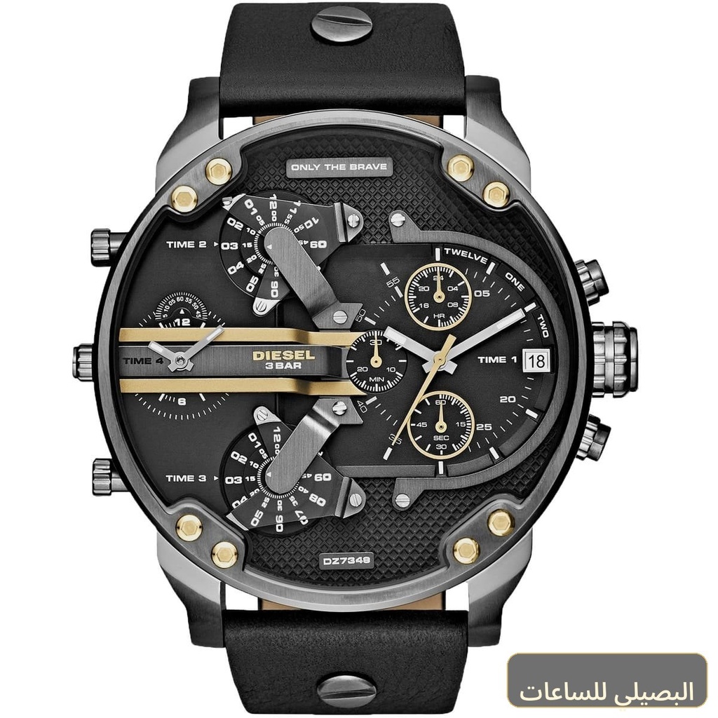 [3502e0e75fee] ساعة ديزل للرجال مستر دادي 2.0 DZ7348 بسير جلد أسود