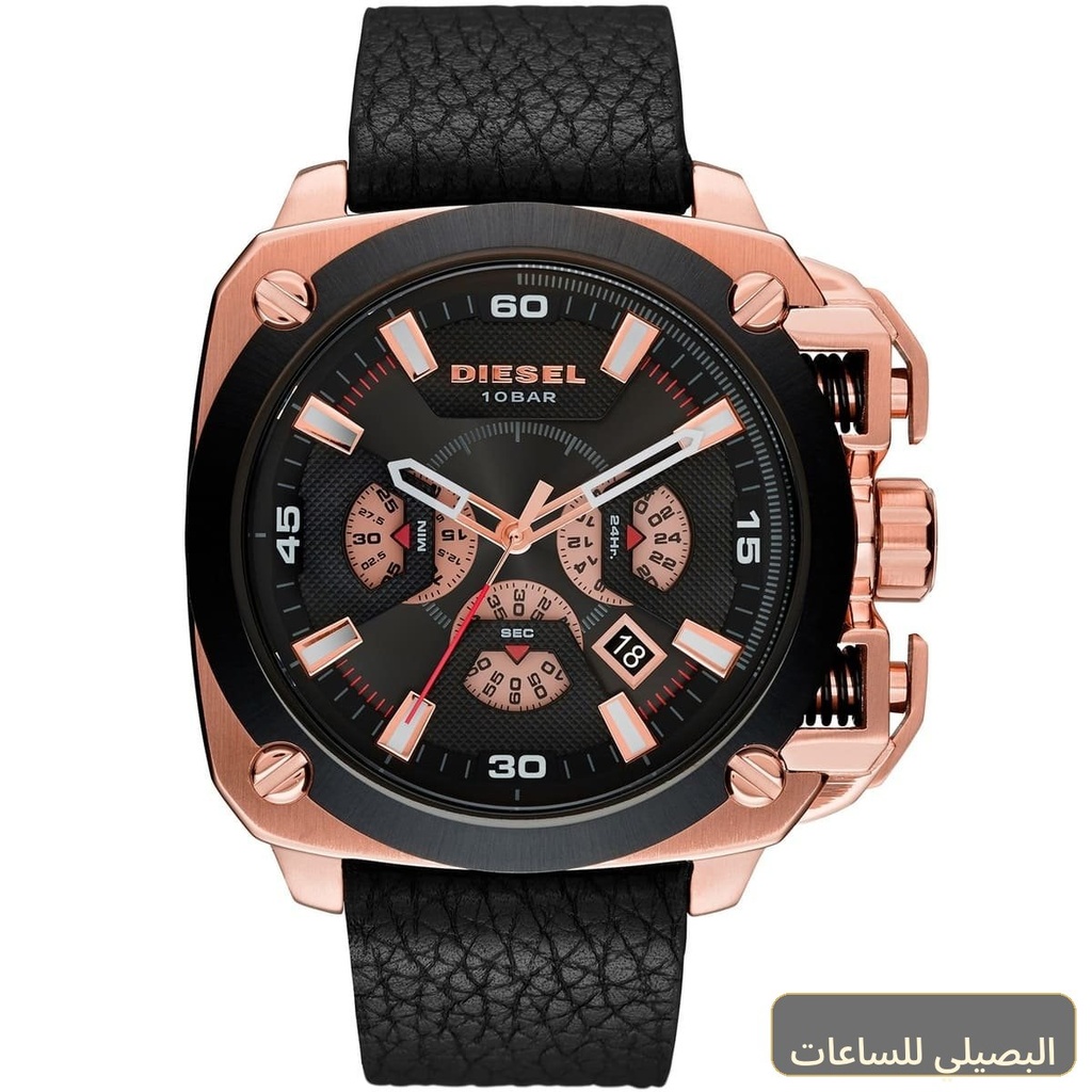 ساعة ديزل للرجال بامف DZ7346 بسير جلد أسود