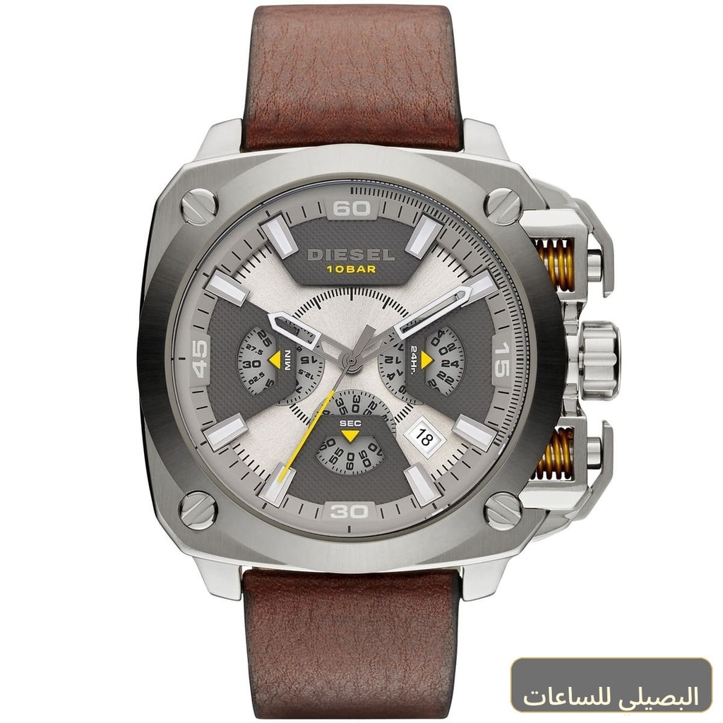 [a0cabb168a46] ساعة ديزل للرجال بامف DZ7343 بمينا بيج وسير جلد بني