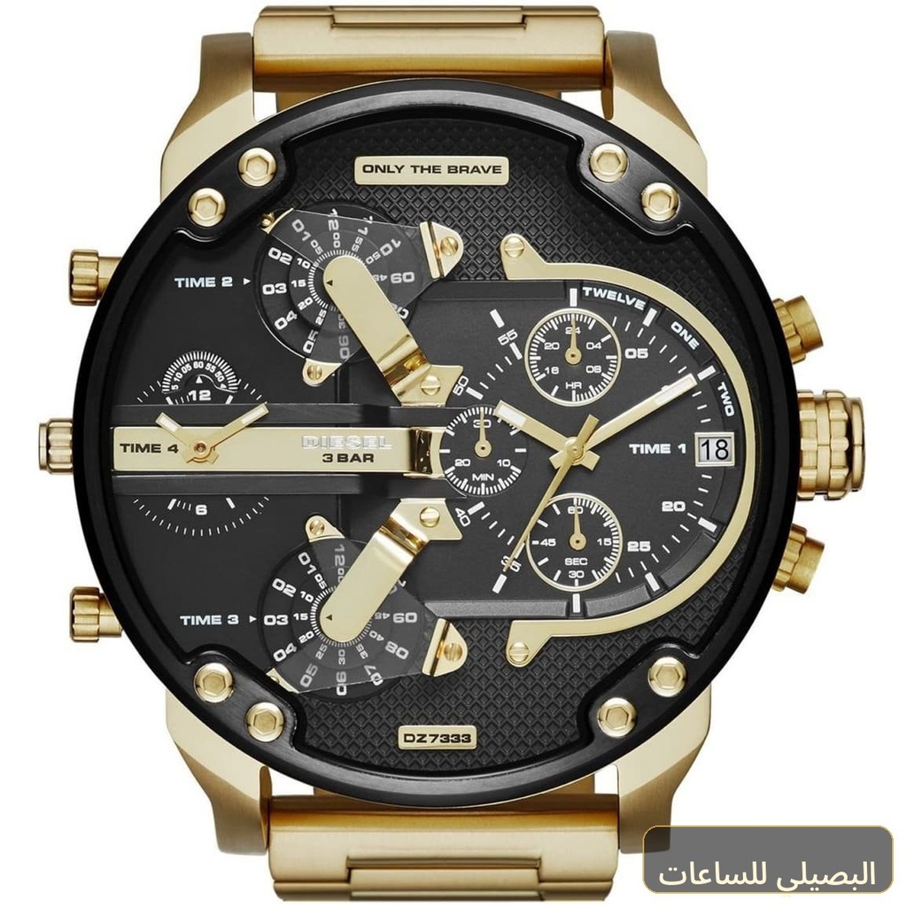 [11516] ساعة ديزل للرجال مستر دادي DZ7333 بسير معدن ذهبي