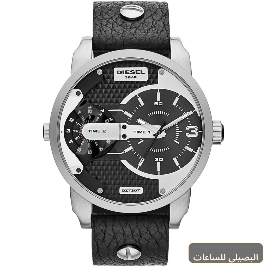 [5f5df8c22acc] ساعة ديزل للرجال ميني دادي DZ7307 بسير جلد أسود