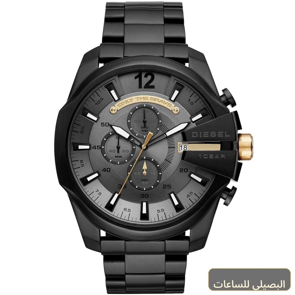 ساعة ديزل للرجال ميجا شيف DZ4479 بسير ستانلس ستيل أسود