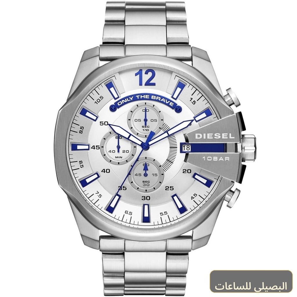 [0d5146851e3c] ساعة ديزل للرجال ميجا شيف DZ4477 بسير ستانلس ستيل فضي