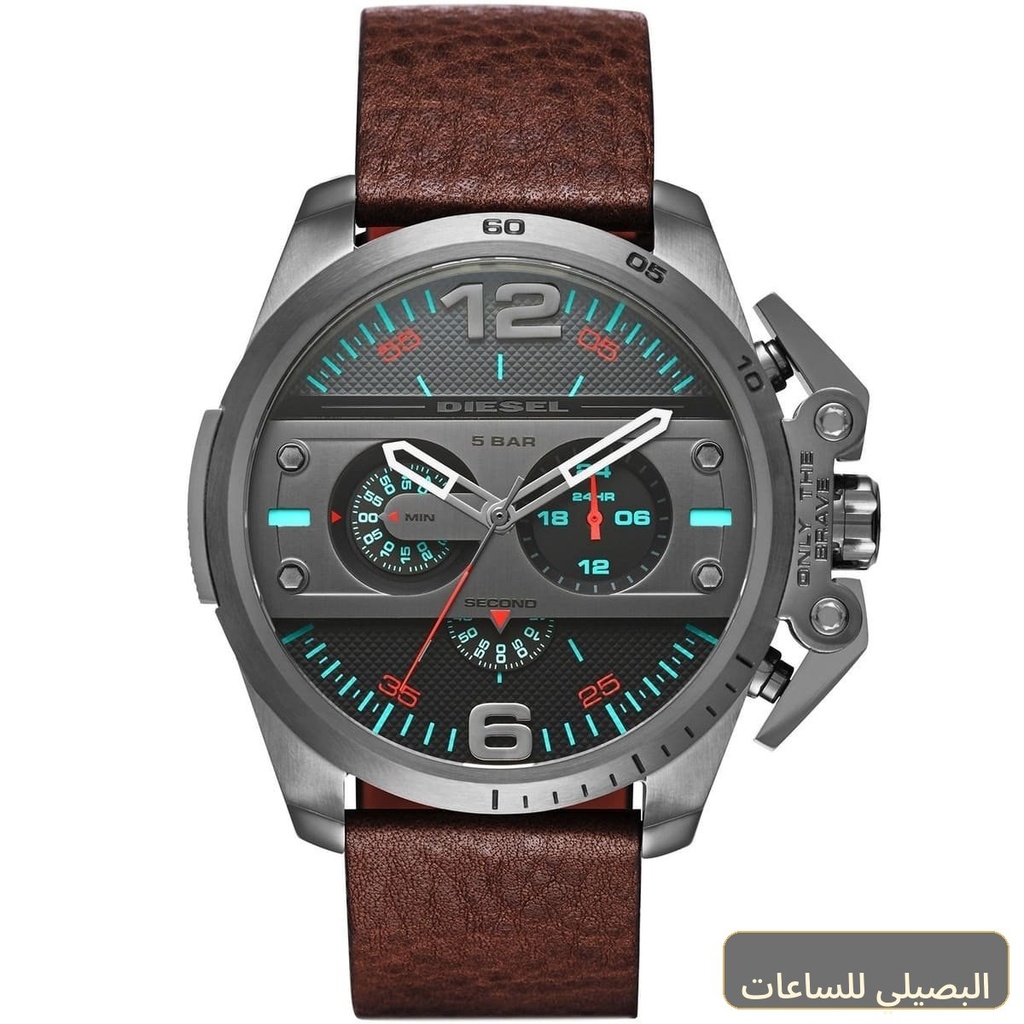 ساعة ديزل للرجال ايرونسايد DZ4387 بسير جلد بني