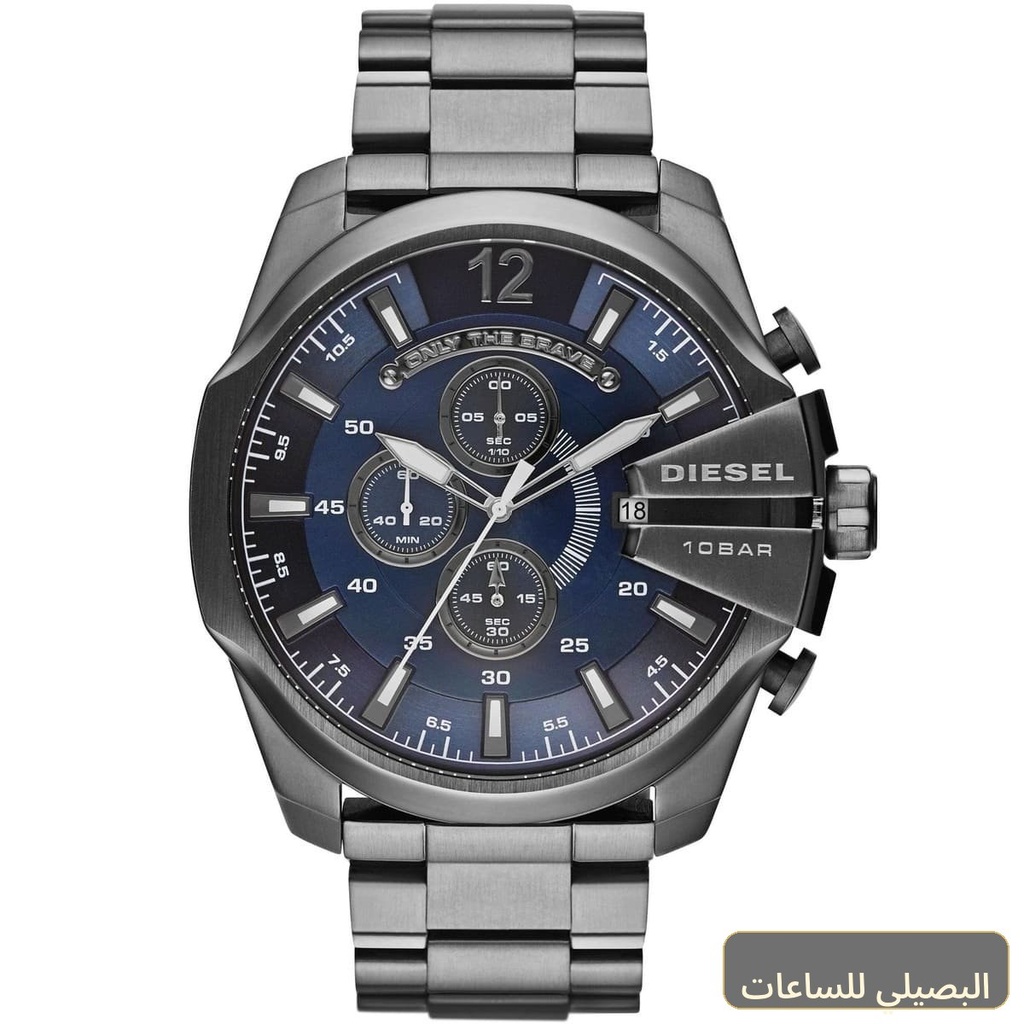 [16d2d70cb4b5] ساعة ديزل للرجال ميجا شيف DZ4329 بمينا أزرق وسوار رمادي