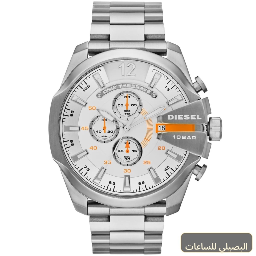 [632fc1d4a7fb] ساعة ديزل للرجال ميجا شيف DZ4328 بسير ستانلس ستيل فضي