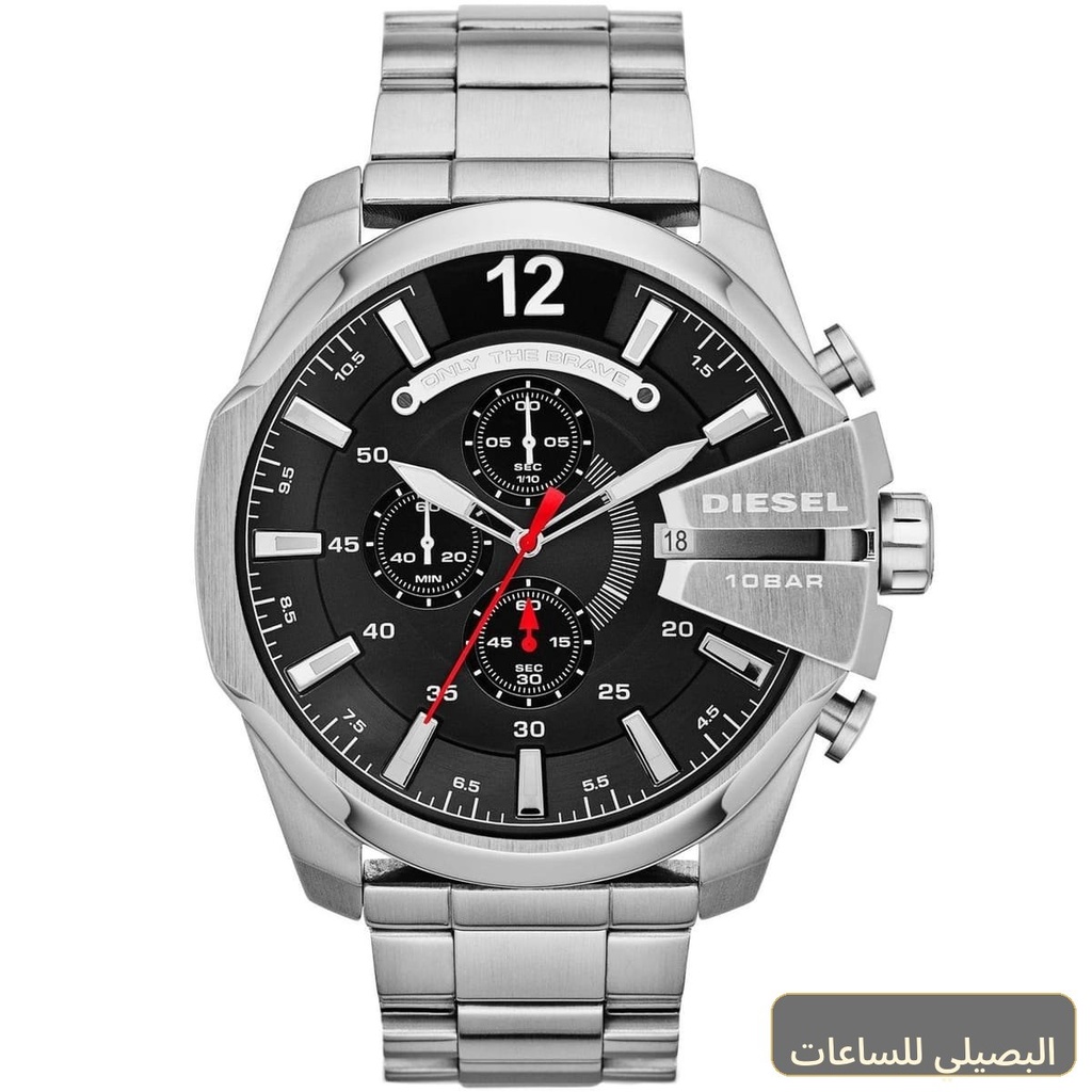 [df5791fde8e0] ساعة ديزل للرجال ميجا شيف DZ4308 بسير ستانلس ستيل فضي