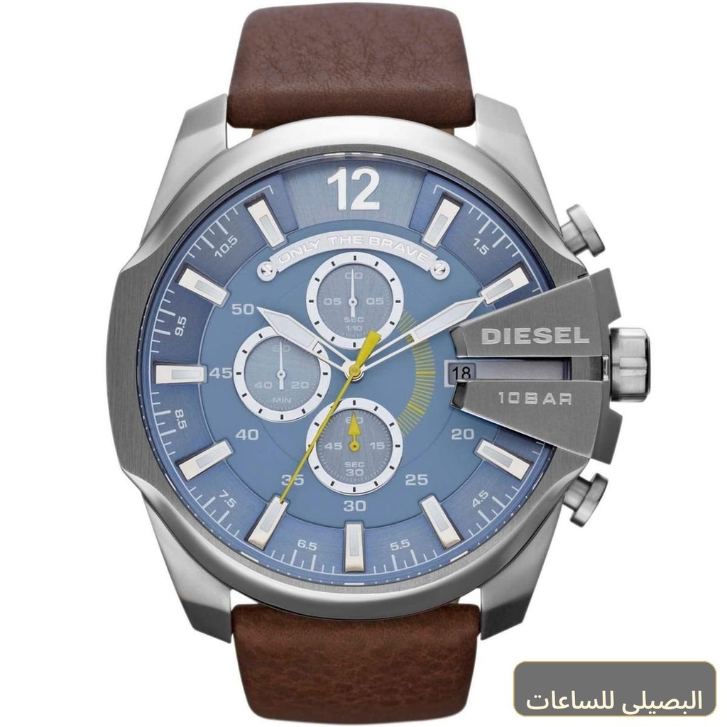 [fb2cb64f6f95] ساعة ديزل للرجال ميجا شيف DZ4281 بسير جلد بني