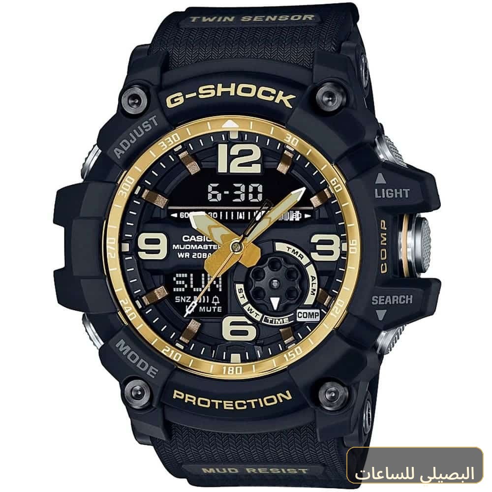 ساعة كاسيو جي شوك للرجال GG-1000GB-1A لون أسود بسير راتنج ونظام عرض نظري ورقمي
