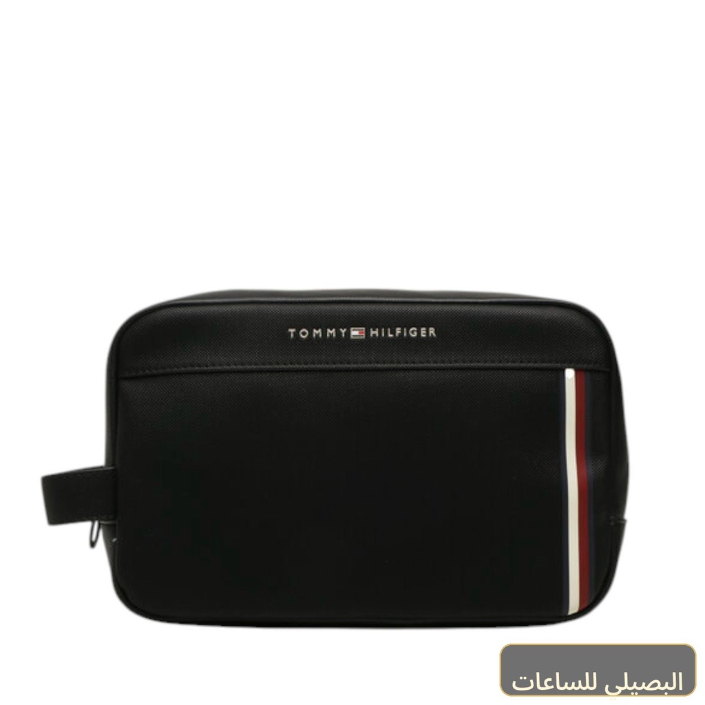 شنطة يد تومي هيلفيغير رجالي باللون الأسود الملكي المميز
