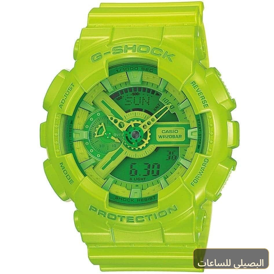 [0002451f2450] ساعة كاسيو جي شوك للرجال GA-110B-3D باللون الأخضر وسير راتنج
