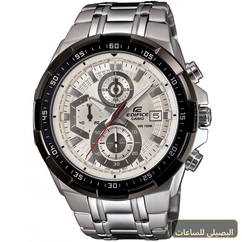 ساعة كاسيو اديفيس للرجال EFR-539D-7AV ستانلس ستيل فضي بمينا أبيض