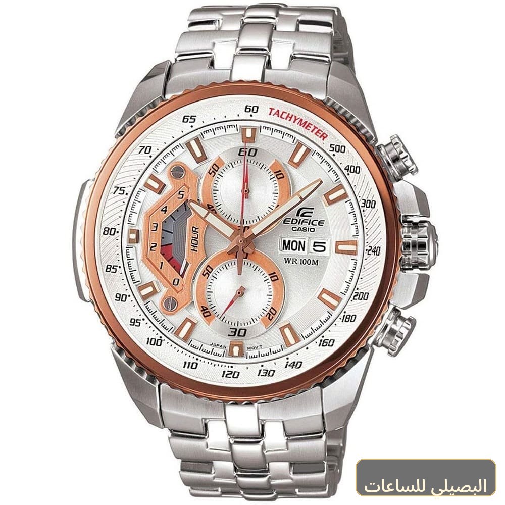 [CSIM-10405] ساعة كاسيو اديفيس للرجال EF-558D-7AV ستانلس ستيل فضي بمينا أبيض