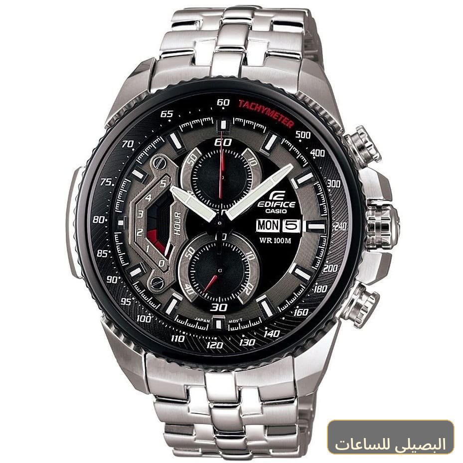 [CSIM-10390] ساعة كاسيو اديفيس للرجال EF-558D-1AV ستانلس ستيل فضي بمينا أسود