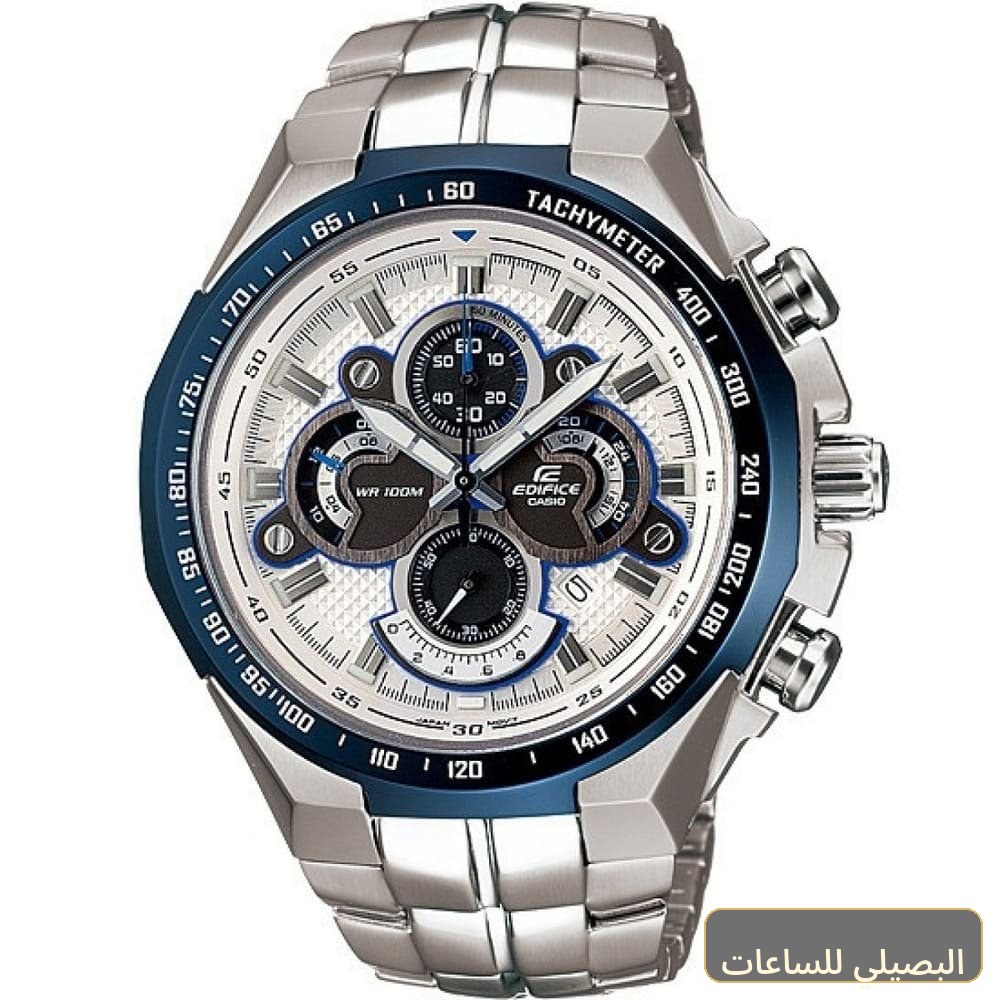 ساعة كاسيو اديفيس للرجال EF-554D-7AVDF ستانلس ستيل بمينا أبيض