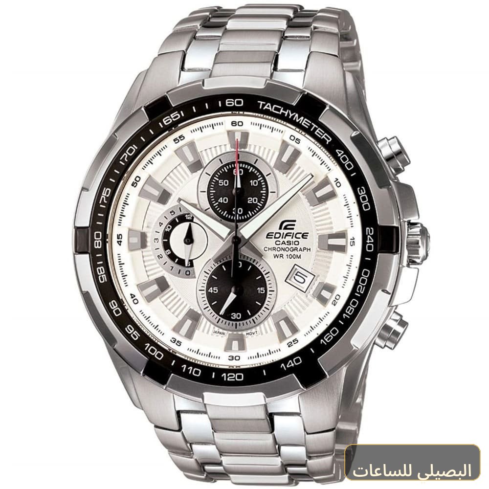 [CSIM-10323] ساعة كاسيو اديفيس للرجال EF-539D-7AV ستانلس ستيل فضي بمينا أبيض