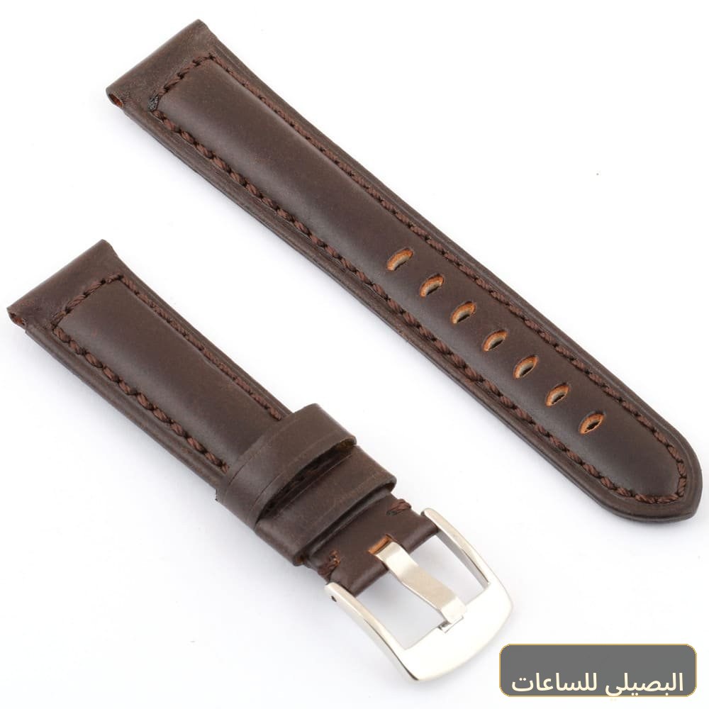 استيك ساعة بلون بنى من الجلد