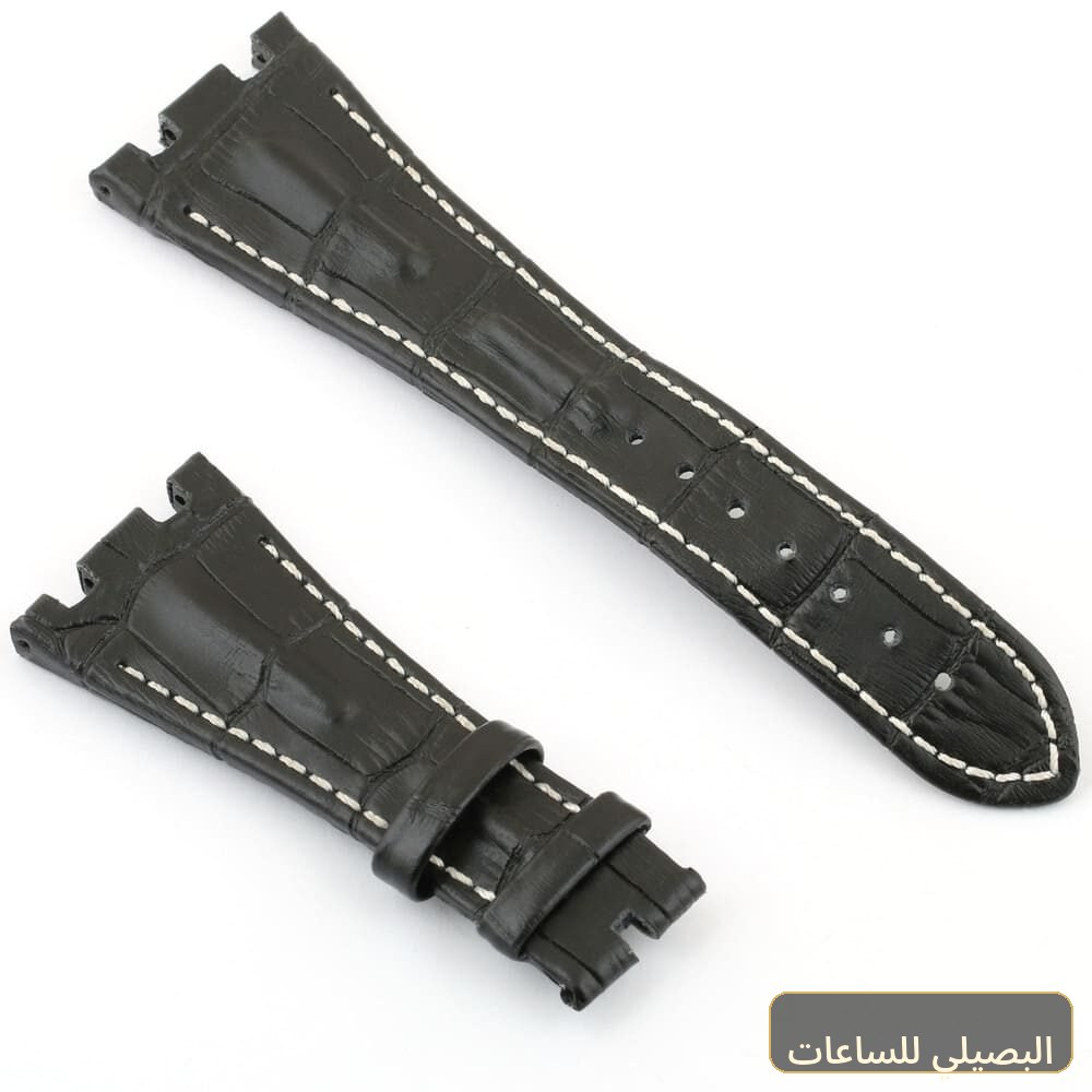 استيك ساعة اوديمار بيجيه بلون اسود من الجلد