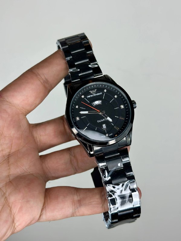 [TG-24622-720feec7] ساعة يد رجالية سوداء معدن