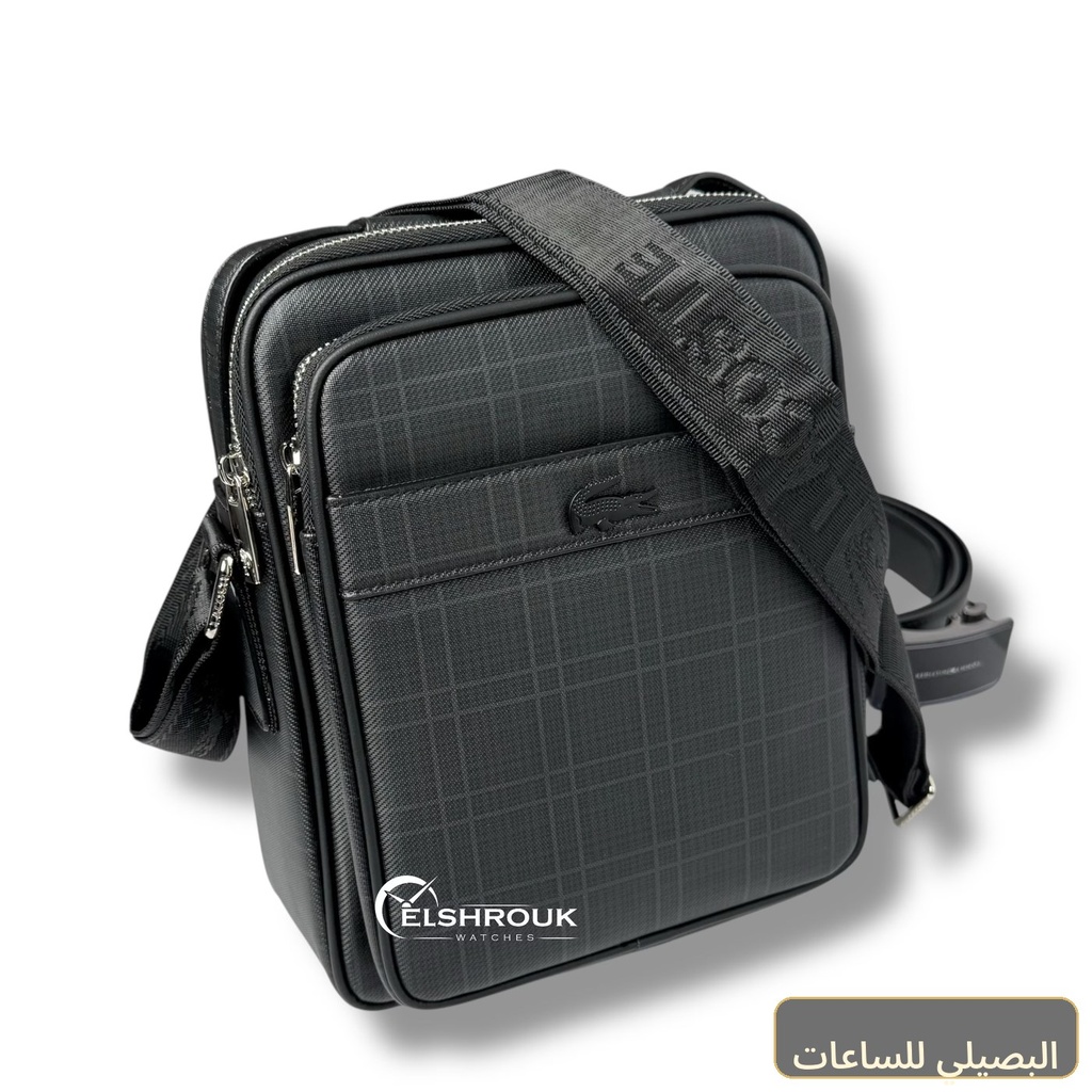 شنطة كروس لاكوست رجالي بلون اسود