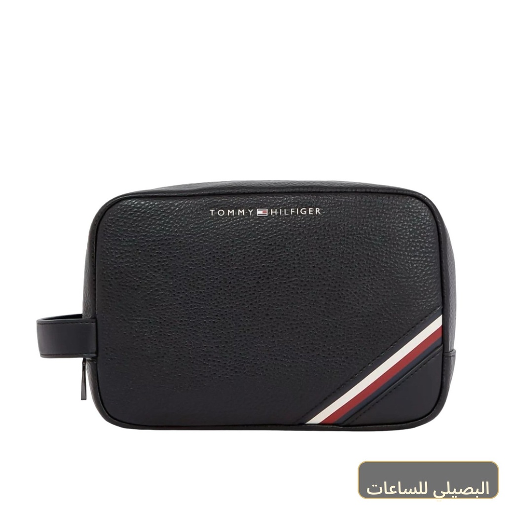 شنطة يد تومي هيلفيغر رجالي من الجلد المحبب