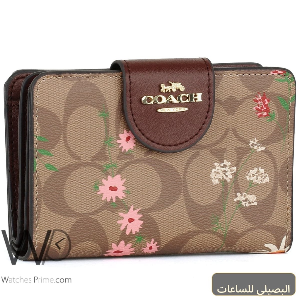 محفظة كوتش حريمي جلد بني طبيعي 100% أصلي