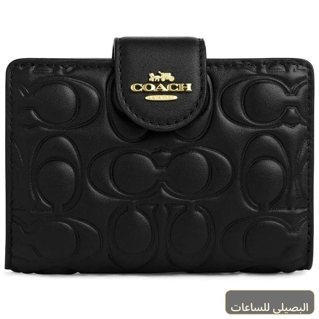 محفظة كوتش حريمي جلد سيجنتشر بارز أسود موديل CZ341