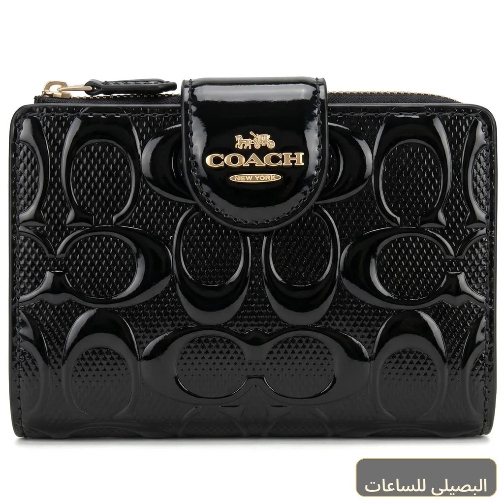 محفظة كوتش COACH حريمي جلد لامع سيجنتشر موديل CV414