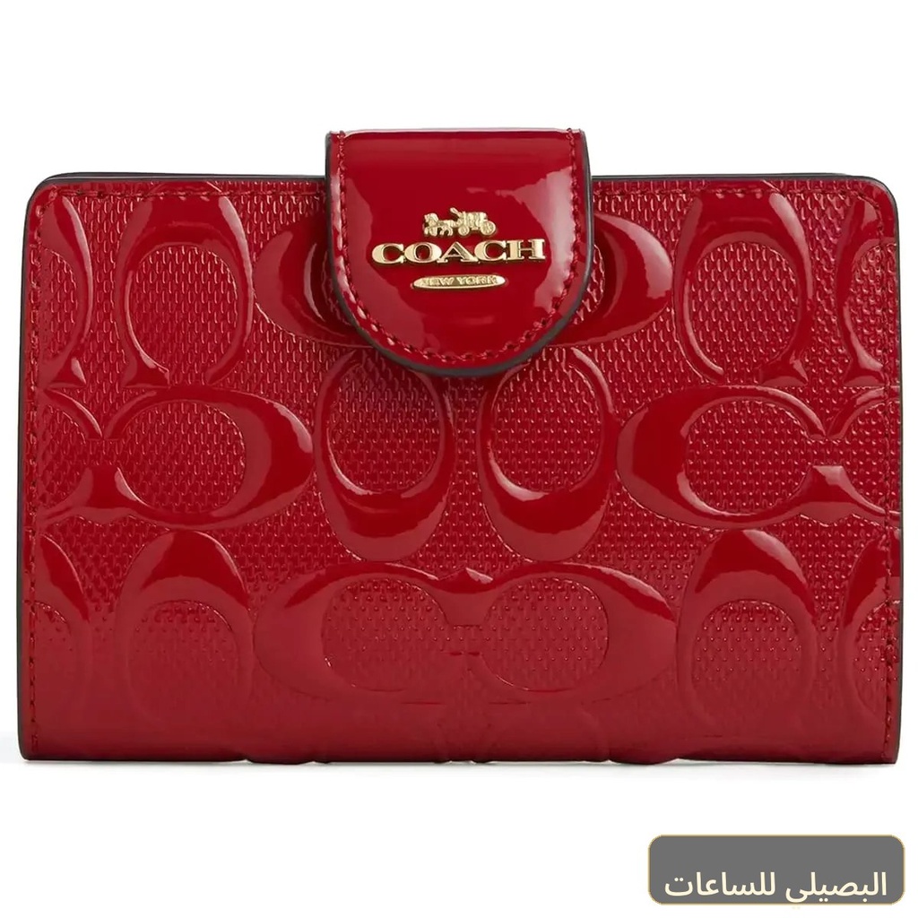 [L8360] محفظة كوتش حريمي أحمر جلد لامع سيجنتشر CV414