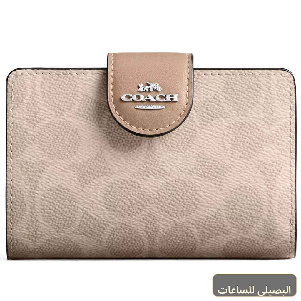 [L8369] محفظة كوتش COACH حريمي سيجنتشر فضي موديل CW786