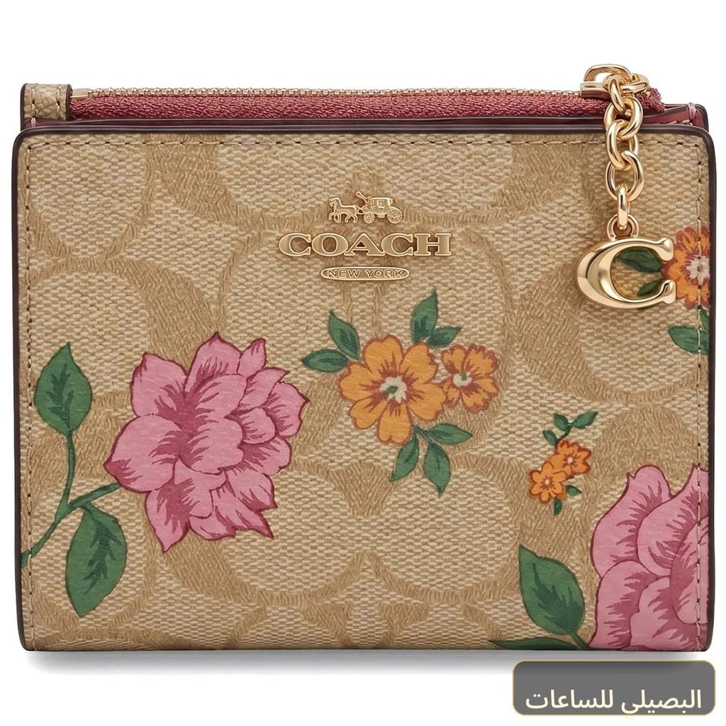 محفظة جيس نسائية جلد سافيانو أسود بلمسات ذهبية راقية