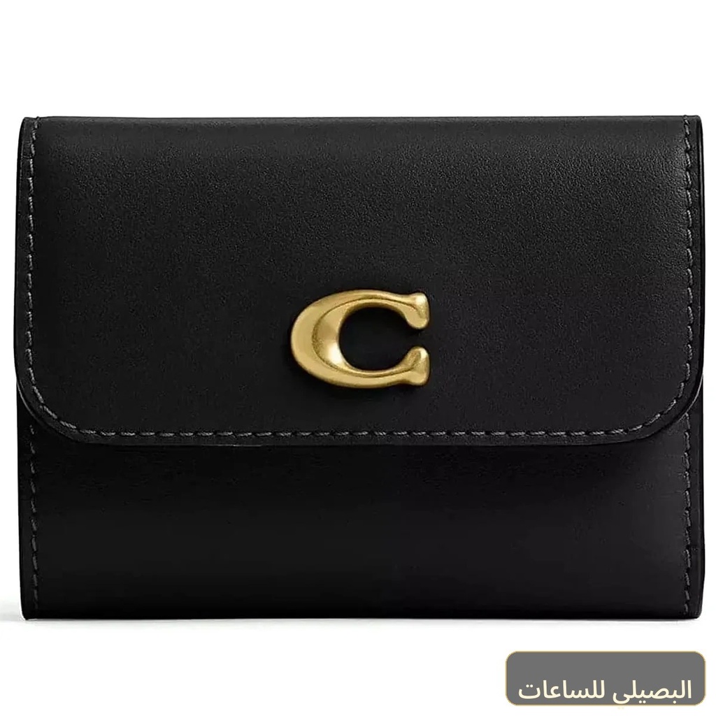محفظة كوتش COACH حريمي جلد أسود مع حافظة كروت قابلة للفصل