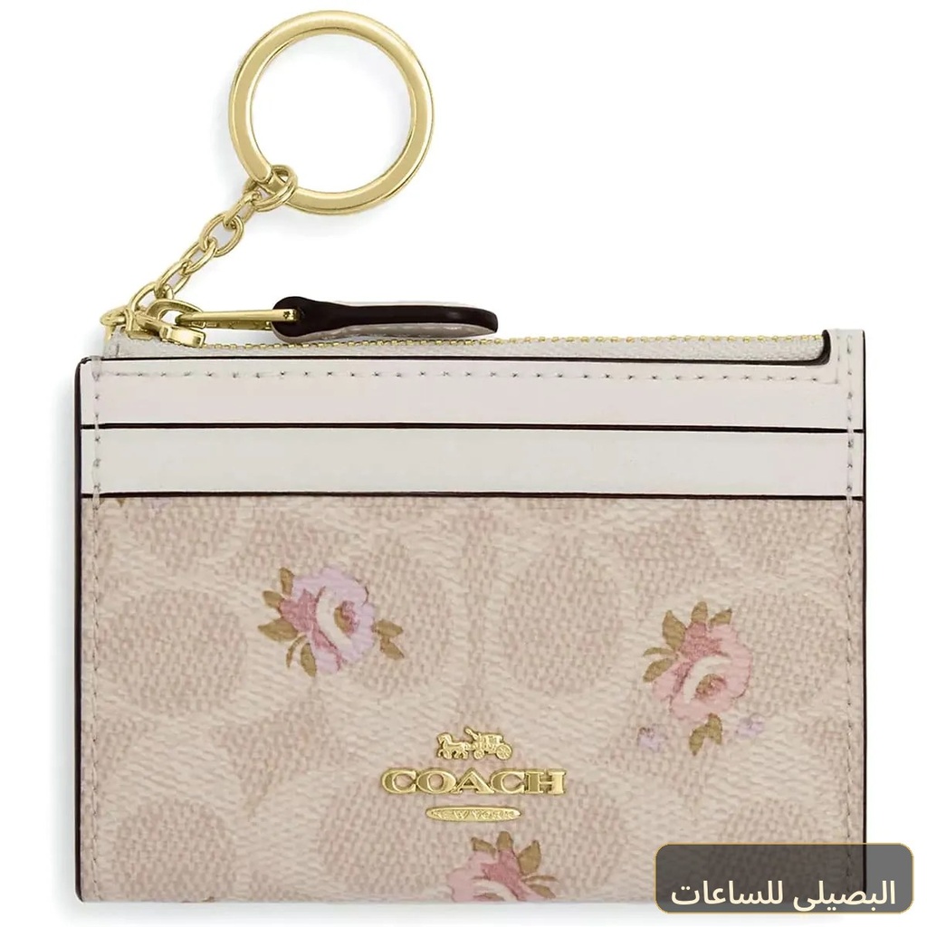 [L8391] محفظة كوتش COACH حريمي سيجنتشر موديل CH480 باللون الوردي