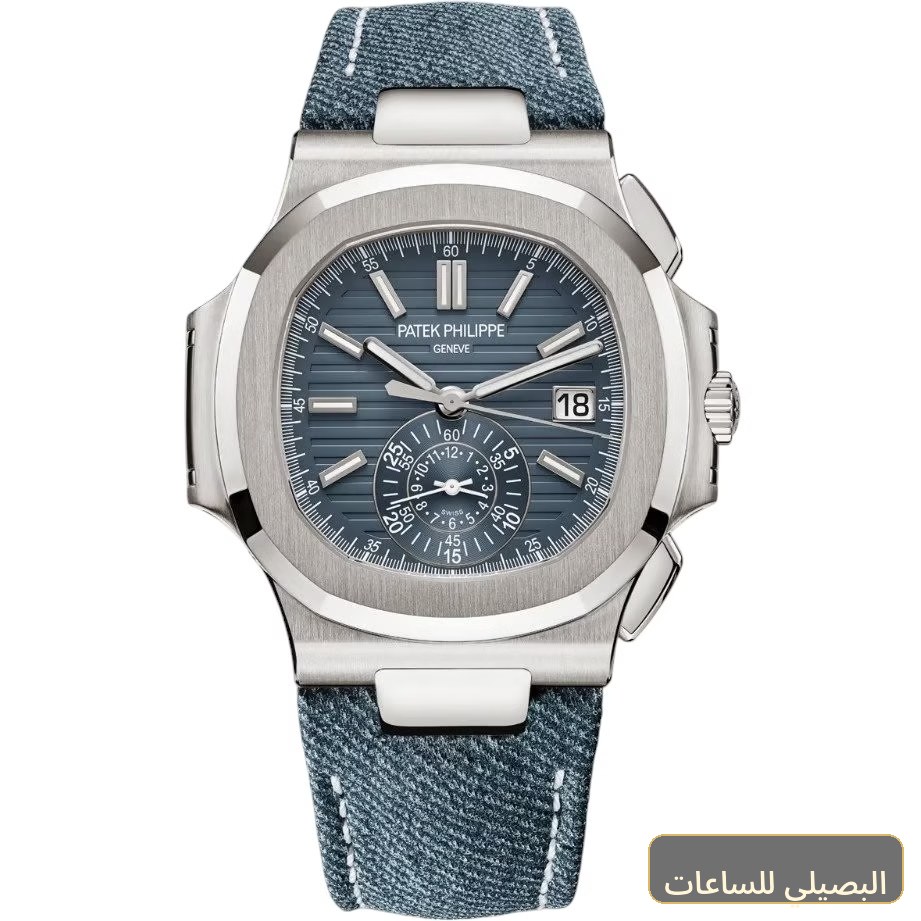 [PTKM-60033] ساعة باتيك فيليب أوتوماتيك بسوار قماش وجلد ومينا أزرق