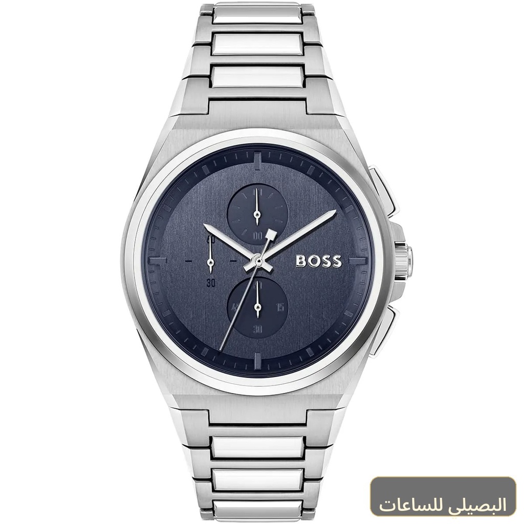 [58812] ساعة هوجو بوس ستير رجالي بسوار فضي ومينا أزرق 1514048